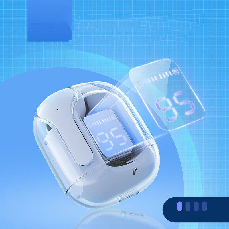 Mini wireless Bluetooth headset with LED digital display in multiple colour options