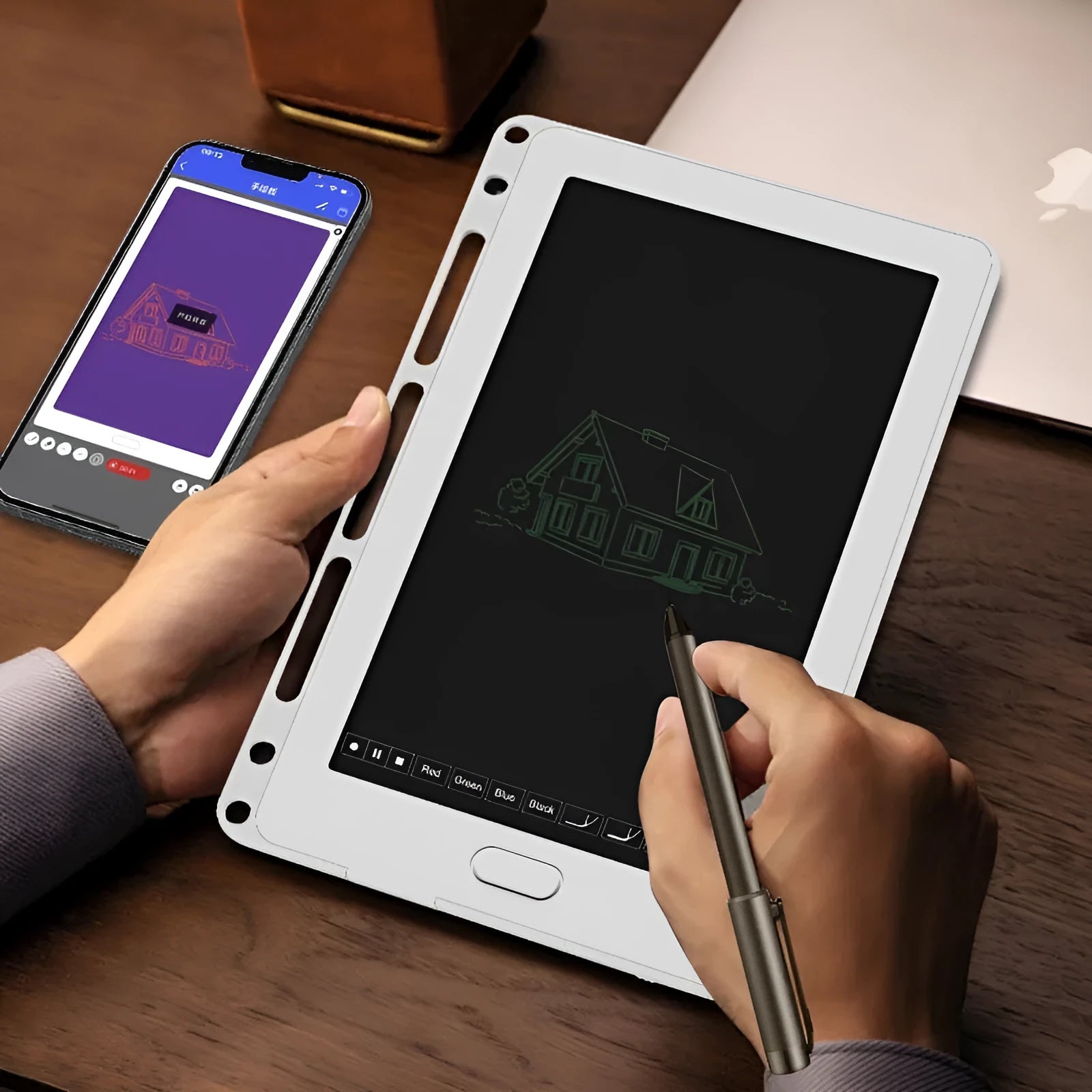 85-inch electronic writing pad with stitching design in choice of colours, includes smart pen