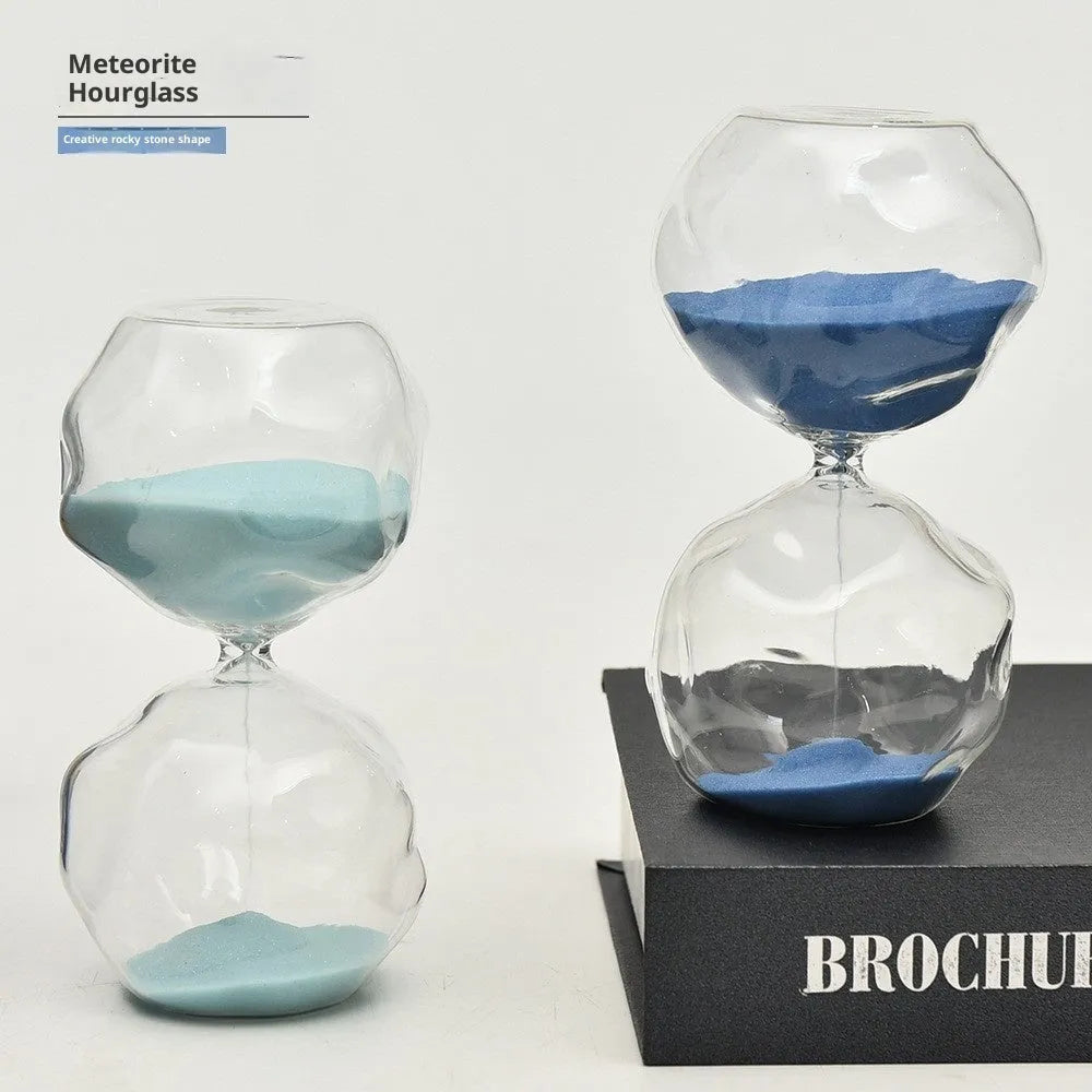 Nordic home borosilicate glass sand clock timer with special-shaped design and coloured sand