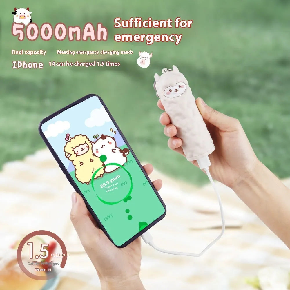 Cartoon animal style power bank 5000mAh in polar bear design with PVC shell portable charger