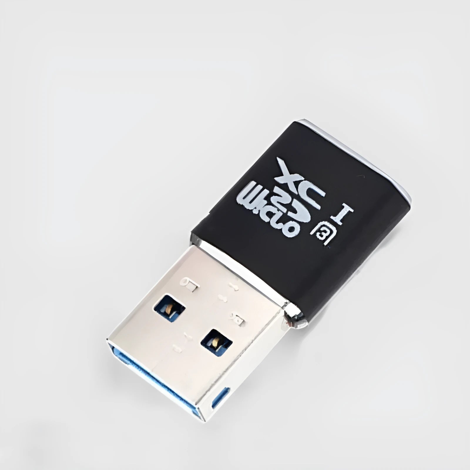 Black USB 3.0 memory card reader for Micro SD and T-Flash cards with ABS construction