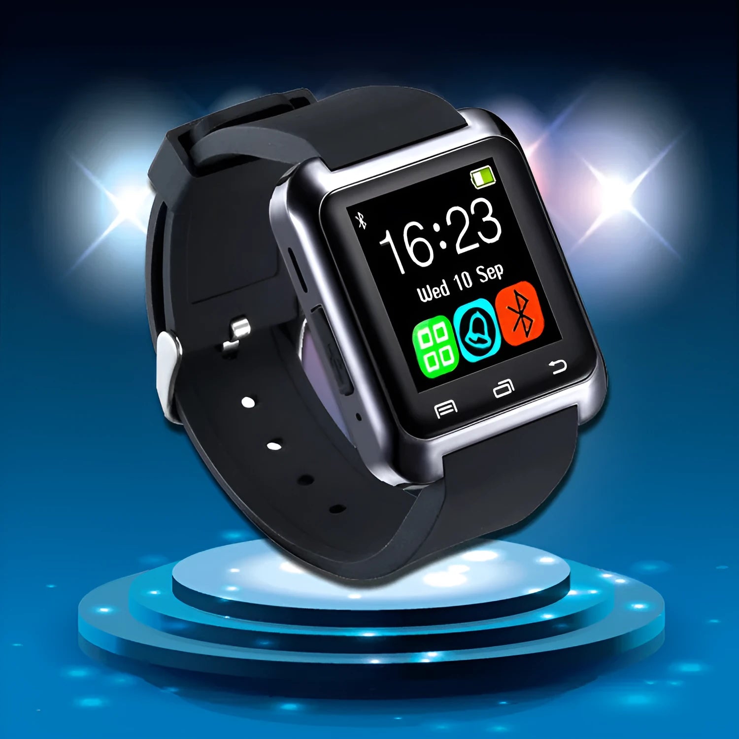 U8 Intelligent Bluetooth Smart Watch in Black, Red, or White colours on wrist