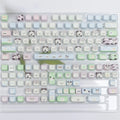 Full set of PBT keycaps for mechanical keyboards with colourful sublimation printed cat and puppy designs