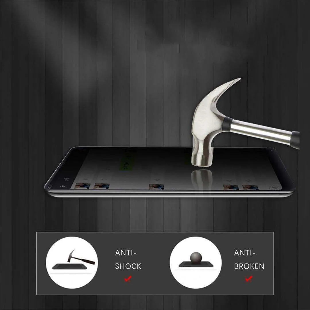 Black ceramic matte anti-peep screen protector for iPhone on a phone screen.
