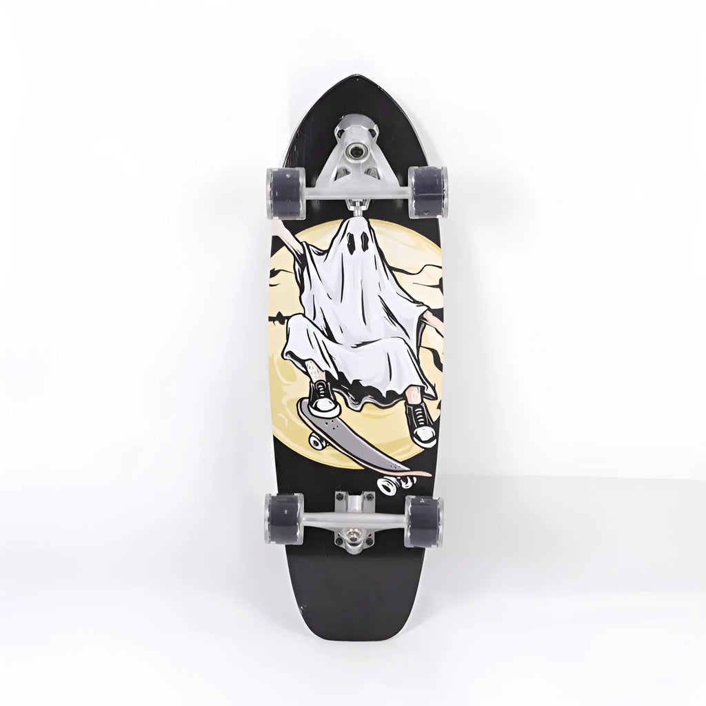 White 31-inch maple street scooter longboard on pavement