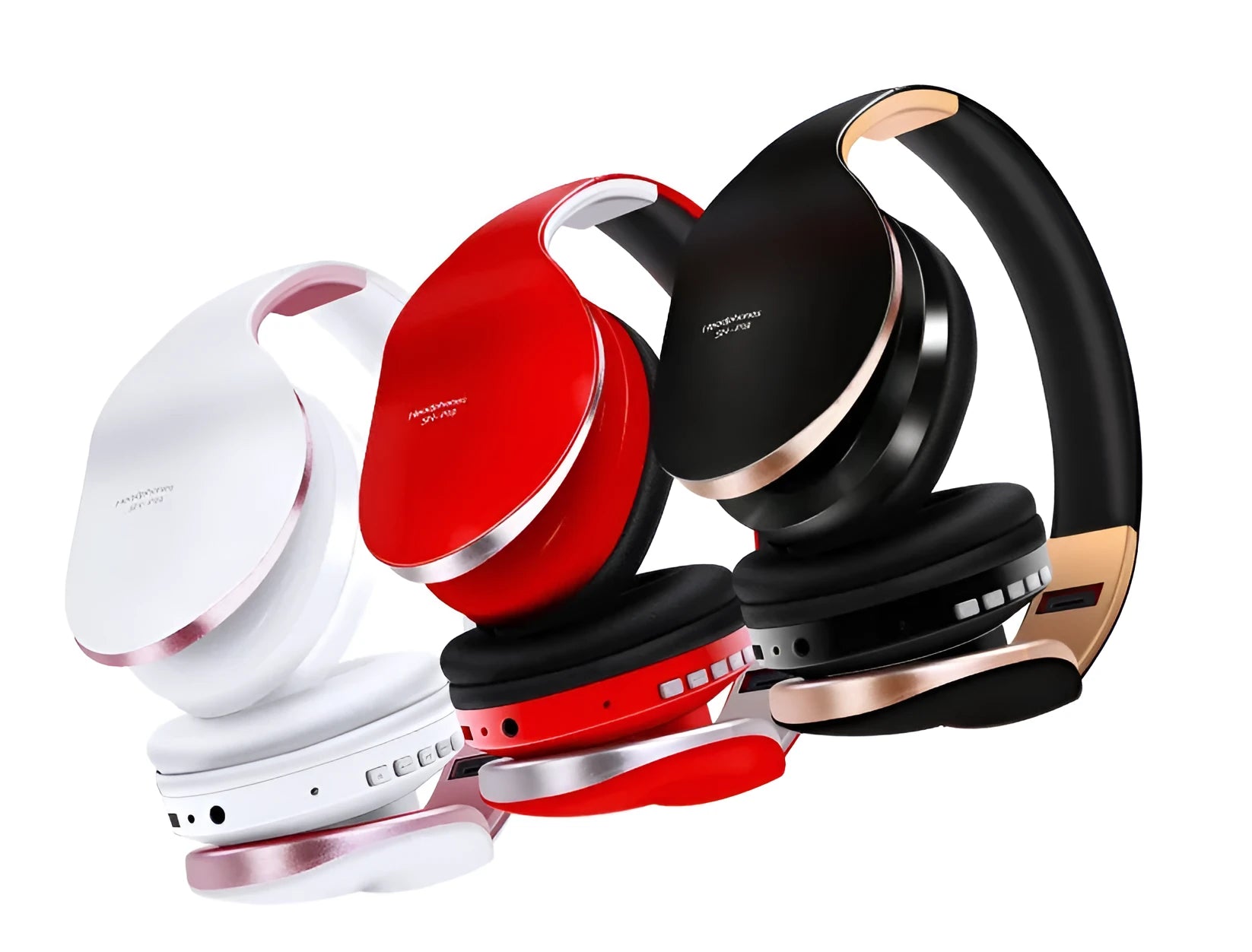 HobbyLane Bluetooth headset in black, red or white colours with over-ear design and wireless connectivity