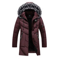 Omi men's winter jacket in black, polyester fibre, front view, sizes L to XXXL