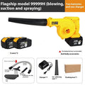 Blue lithium battery blower with 809W motor for blowing and suction dust collection