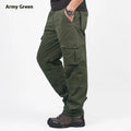 Men's warm velvet thick overalls in Khaki with straight leg and loose fit