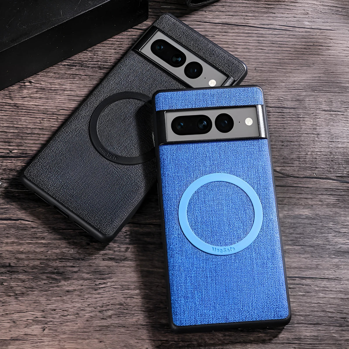 Google Pixel series PC magnetic phone case in black showing back cover and camera cutout