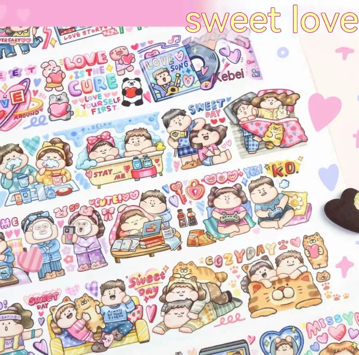 Haemorrhoid tape packaging cartoon cute character stickers on Japanese paper