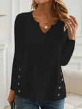 Men's solid colour casual knitted button sweater in black or grey green with Japanese Korean style pullover design