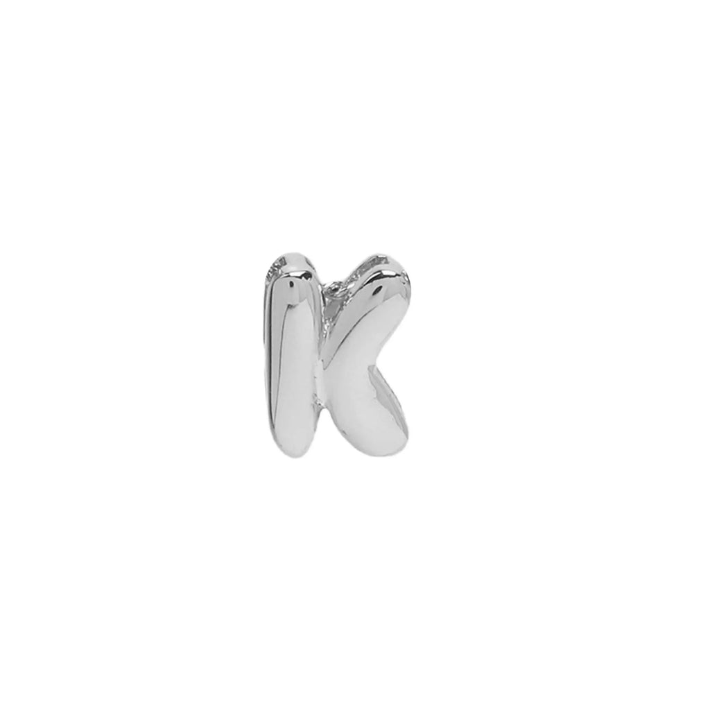 18k electroplated gold DIY letter name bracelet with smooth bubble surface on copper alloy