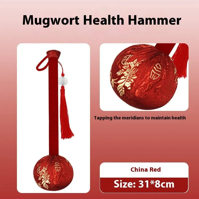 Argy wormwood health massage hammer with canvas cover, available in 26cm or 31cm sizes