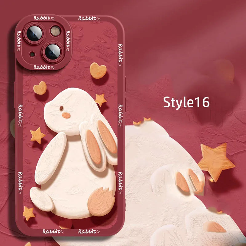Silicone cartoon mobile phone case for Apple iPhone 14 Pro Max with colourful drop prevention design