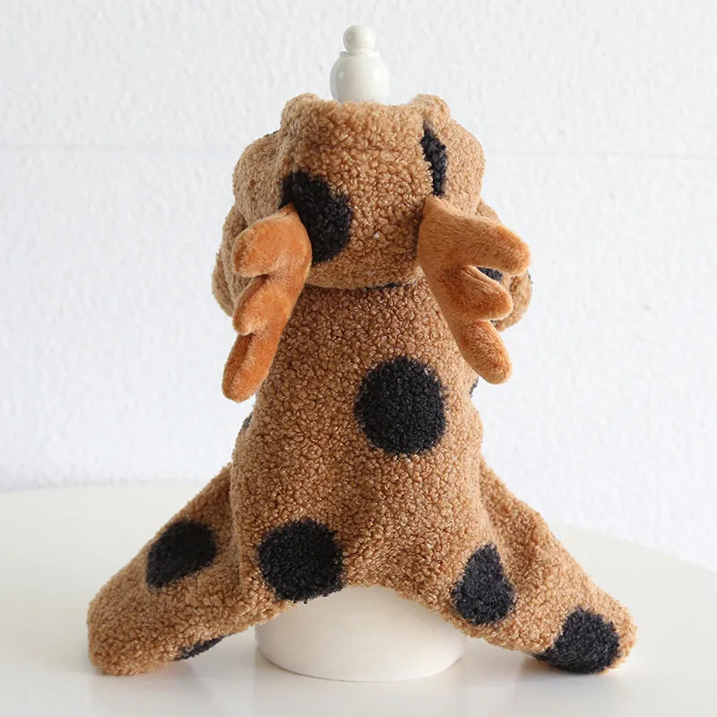 Polka dot elk design pet clothing for cats and dogs in skirt and four-legged styles