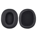 Black soft PU leather replacement covers for Sony MDR-1R headphones, two-piece set.