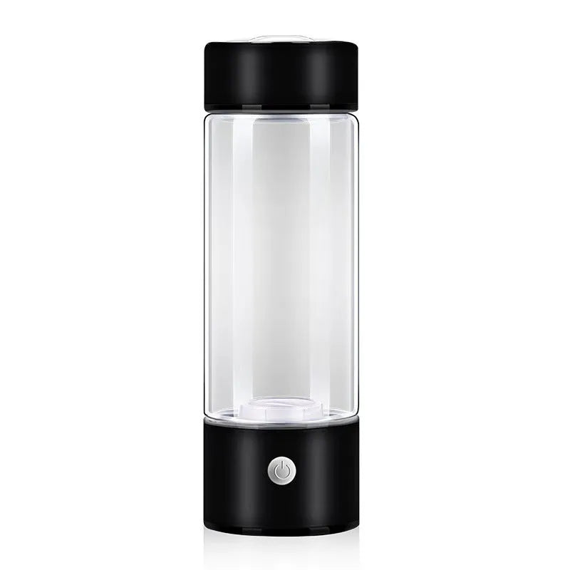 Electric hydrogen water generator bottle in silver colour with borosilicate glass construction and 500ml capacity