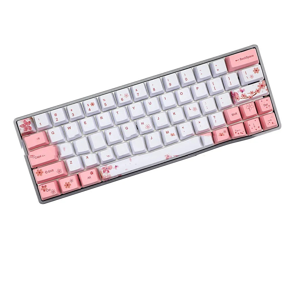 Pink PBT mechanical keyboard keycap with OEM profile and five-sided sublimation printing