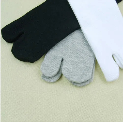 Japanese cotton two toe socks in black, grey, white and set pack for men and women
