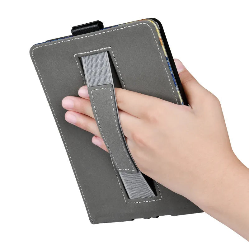 TPU protective case for Kindle with embossed bracket stand design in a selection of colours and patterns.
