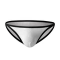 Men's low waist briefs in rib fabric with narrow edge design available in white and grey colours