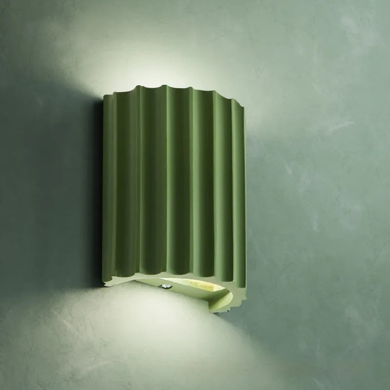 Nordic style macaron hallway wall light in dark blue colour on white wall