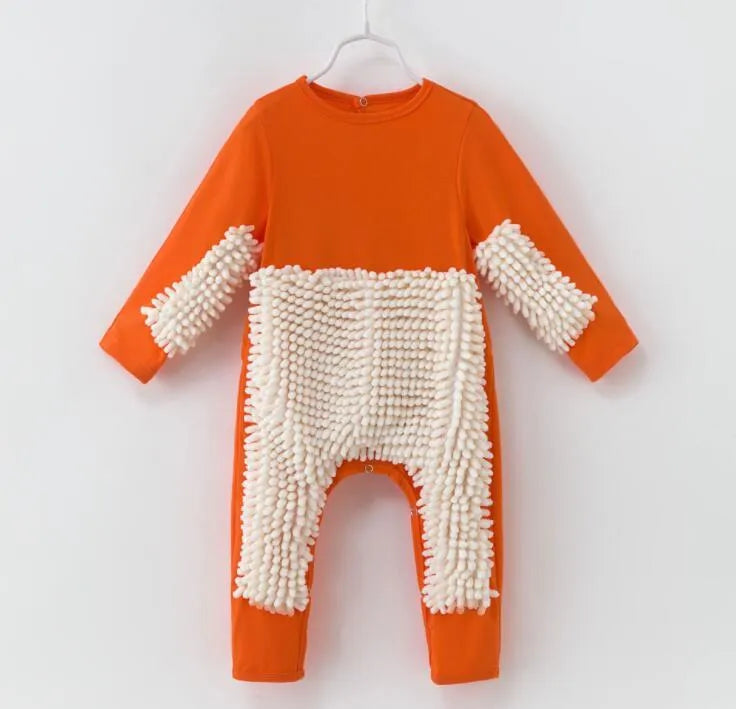 Baby crawler jumpsuit long sleeve non-hooded in blue for spring autumn size 73cm to 90cm
