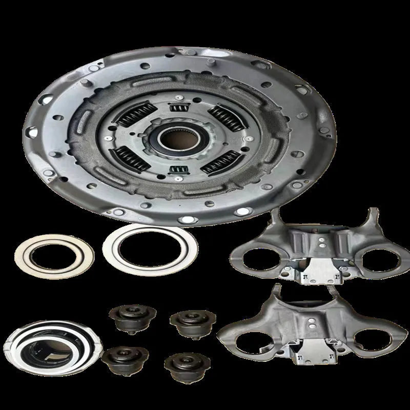 6DCT250 dual clutch and kit assembly with automatic clutch and pickling plate construction on white background