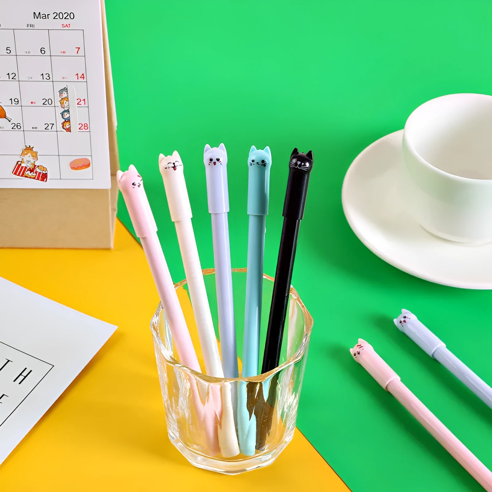 Pendulum cat gel pen with 0.5mm tip in multiple colour options for office writing