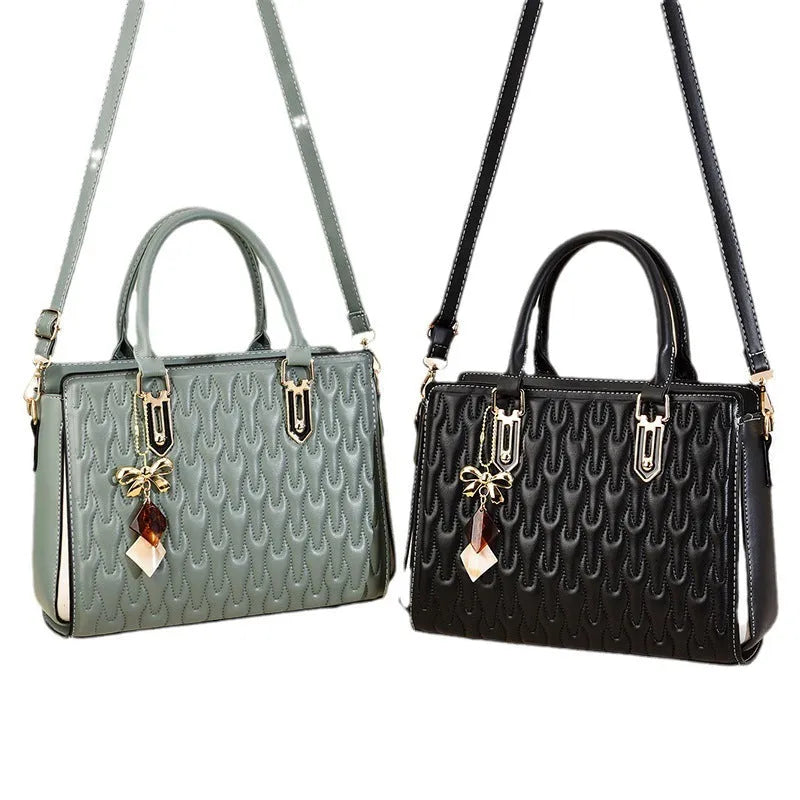 Women's large-capacity shoulder messenger bag with sandwich pocket, available in multiple colours