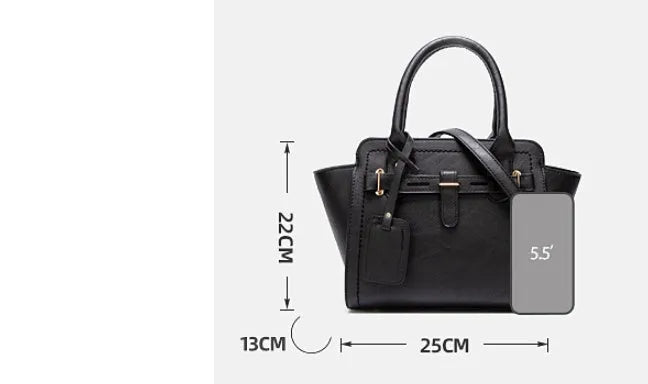 Large PU single shoulder messenger bag women's handbag horizontal square shape black colour