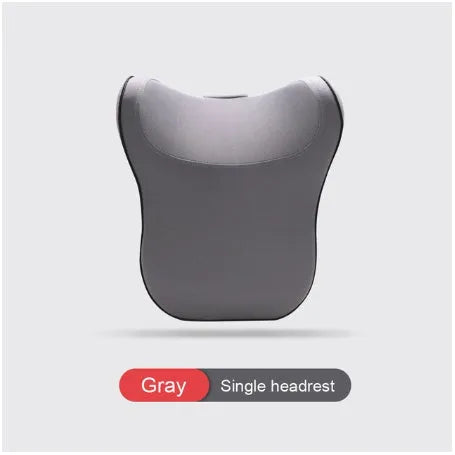 Car headrest set with memory foam cotton pillow and lumbar support in breathable fabric on car seat