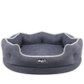 Warm sofa dog cushion in Liscel fabric with sponge fill, available in Blue, Grey, Pink, sizes L and S