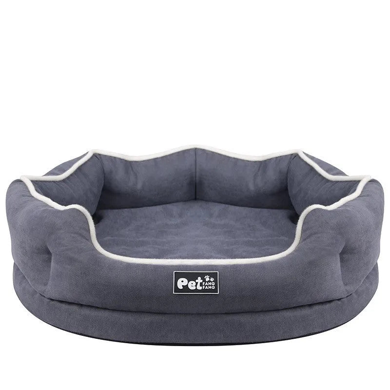 Warm sofa dog cushion in Liscel fabric with sponge fill, available in Blue, Grey, Pink, sizes L and S