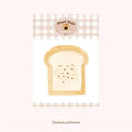 Food-themed pocket note paper cards in bread, tomato, and yoghurt colours, sized 85mm by 120mm.