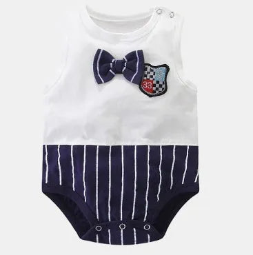 Newborn baby vest romper made from cotton in animal print designs
