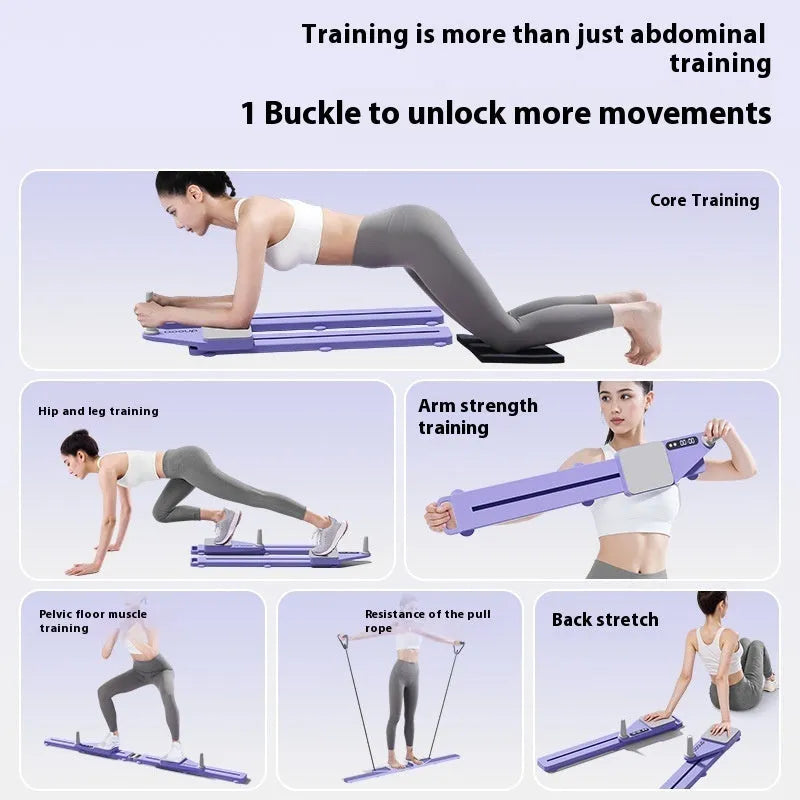 Split skiing machine trainer with PP construction in pink or purple colour options for home fitness and bodybuilding