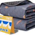 Reusable cloth dog training pad in dark gray leaves pattern, absorbent and non-slip, 100x155cm size