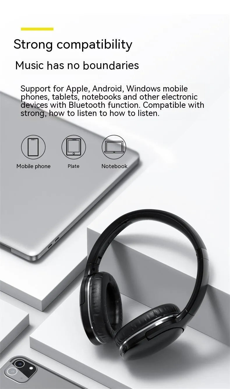 Wireless Bluetooth sports gaming headset in black and white colours with head-mounted design