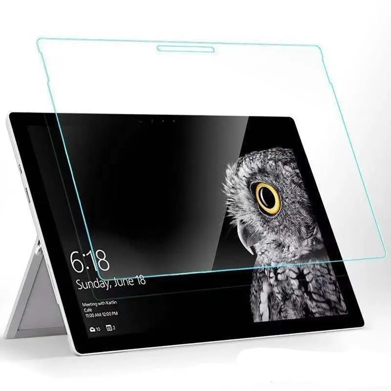 Tempered glass screen protector for Microsoft Surface tablets showing straight edge design