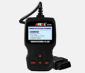 Black universal OBD2 car diagnostic scanner with engine fault detection capability