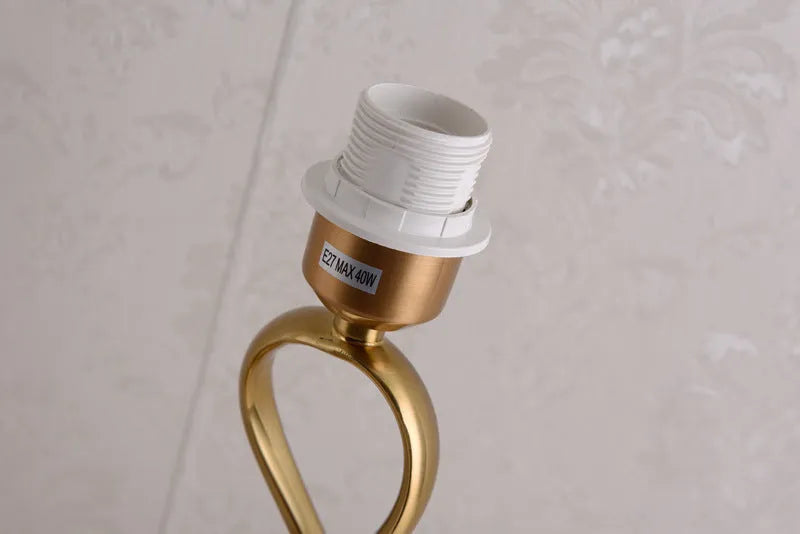 Creative bedside lamp with electroplated imitation copper finish, white or red colour, button switch