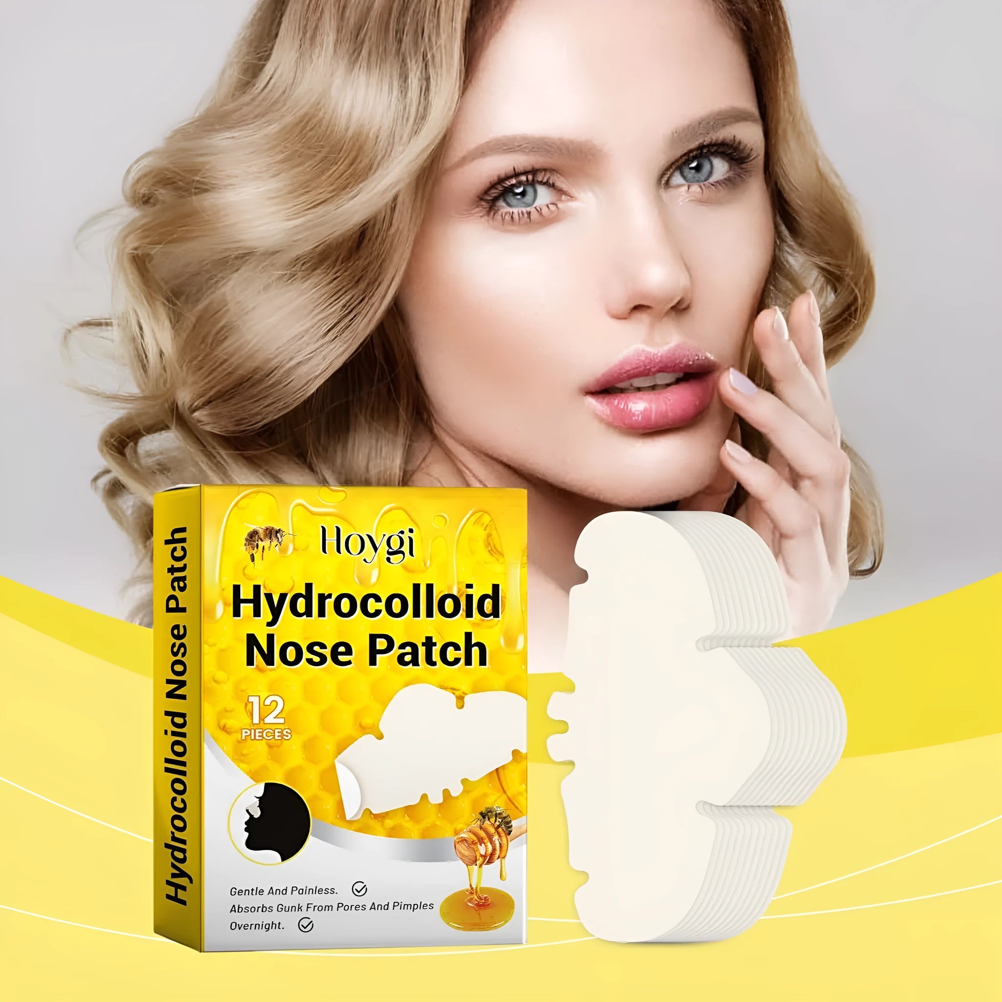 12 hydrocolloid invisible concealer nose patches for pore cleansing and acne treatment