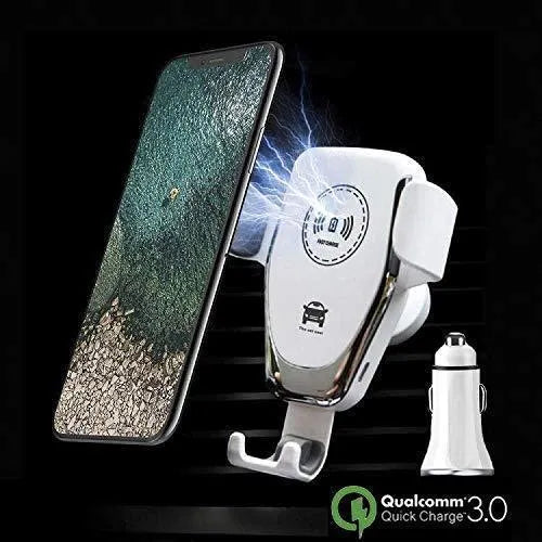 Car wireless charger with automatic clamping for iPhone on windshield mount