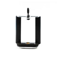 Black plastic U-shaped clip phone holder bracket for mounting on poles and handles.