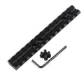 Black anodised aluminium Picatinny scope mount rail for shotgun with screws and Allen key