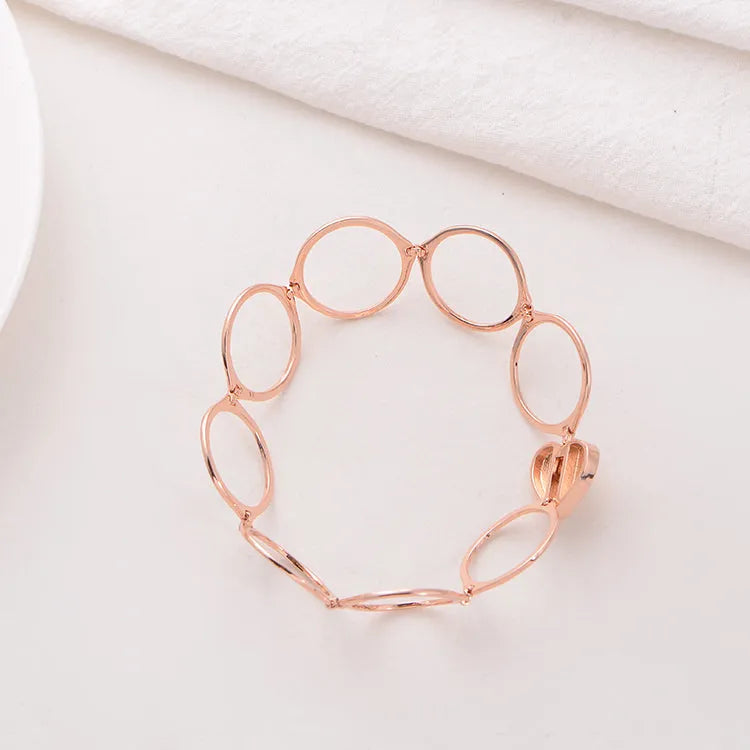 Heart finger ring bracelet 2 in 1 women jewellery S925 sterling silver rose gold light yellow gold plating
