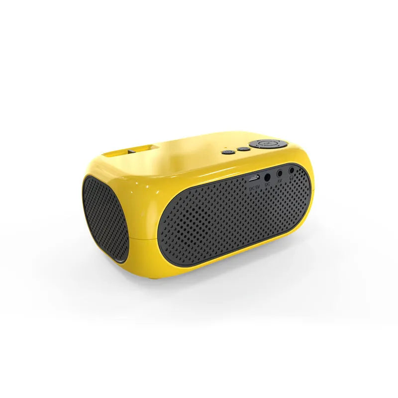 M24 micro mini LED portable projector in gold finish with front lens and vents