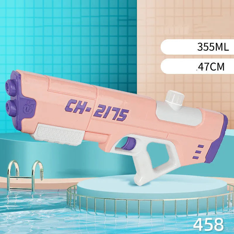Electric water gun children's toy high pressure spray double nozzle pull-out plastic blue with water stream